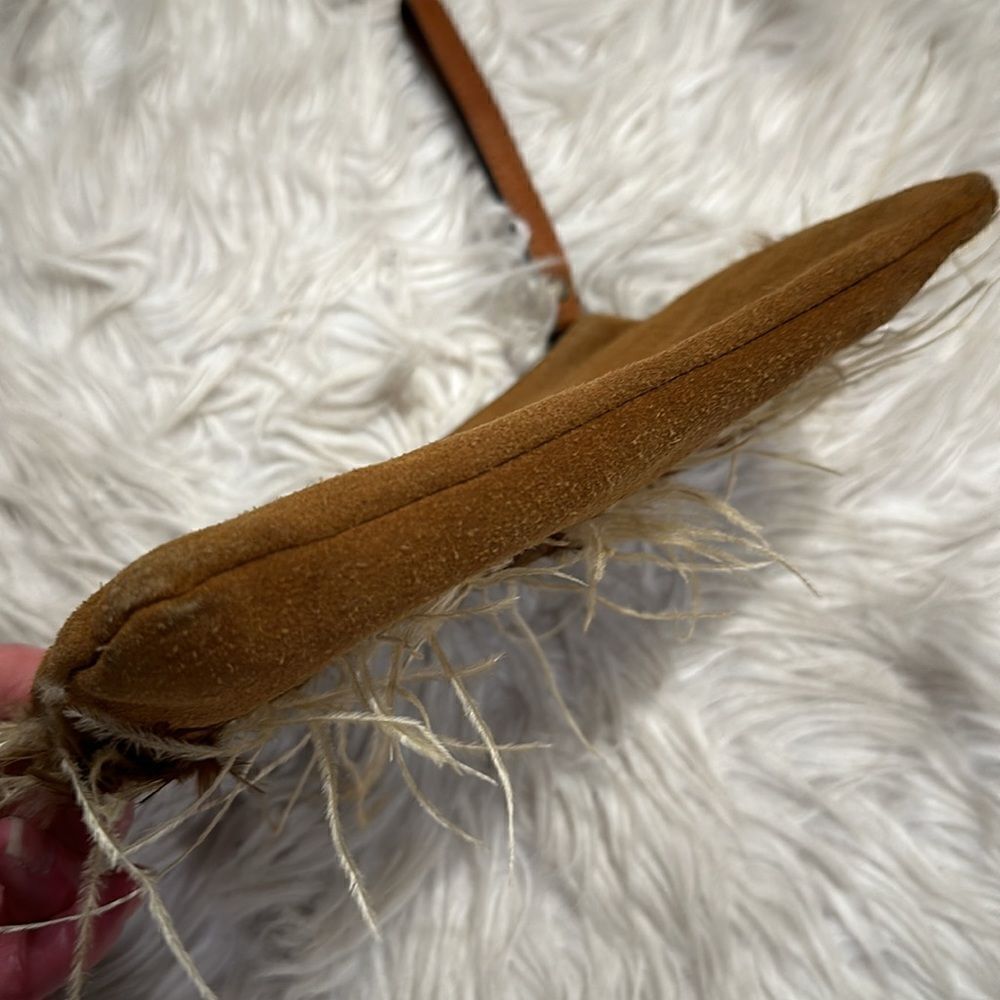 Patricia Nash Tan Suede and Leather Cassini Feather and Studded Wristlet - Picture 7 of 14